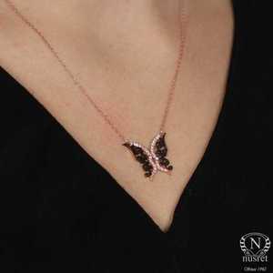 Collier papillon en argent sterling 925 avec technologie d'incrustation de pierres blanches serties clos - Product Image 6