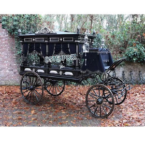 Carruaje de caballos funerario negro de estilo clásico, entrenador de caballos funerarios antiguos a la venta, el mejor fabricante de carruajes fúnebres impulsados por caballos - Product Image 1