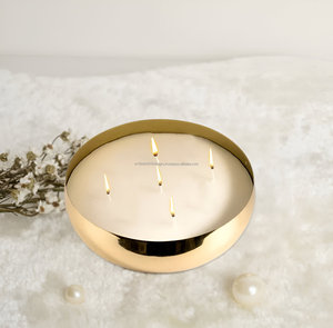 Curve Design Gold Shiny Urli Bowl <b>Candle</b> in <b>Bulk</b> Price - Product Image 4