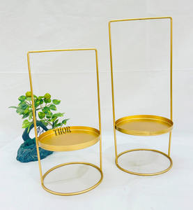 Ensemble de 2 bougeoirs métalliques dorés pour la décoration de la maison Diwali Gifting Christmas Bedroom 12 Inch Gold - Product Image 2