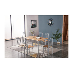 Set Tavolo con 6 Sedie (140x80) in Legno Chiaro - Product Image 1