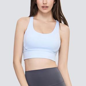 Custom Wholesale Womens Sleeveless Fitness Crop Top Breathable Soft Racerback Sports Tank Tops with <b>Pads</b> - Product Image 1