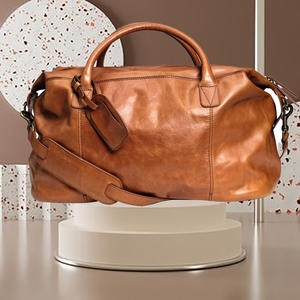 กระเป๋ายิมสำหรับผู้หญิงหนังแท้พร้อมที่ปิดมีซิปกระเป๋าเดินทางออกกำลังกายมีสไตล์สำหรับการผจญภัยกลางแจ้งรวมวันหยุดสุดสัปดาห์ - Product Image 6