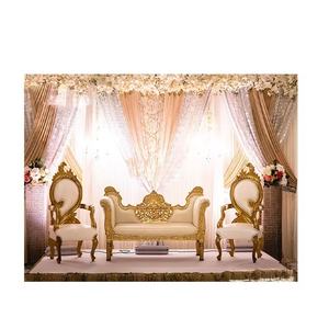 Juego de Sofás de Madera de Lujo Estilo Maharajá para Bodas, Decoración Canadiense para Bodas y Eventos Musulmanes en Australia - Product Image 6