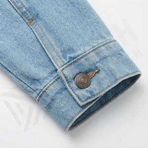 Cheap Price Woman Denim Jacket Customized Color <b>Distressed</b> Folded Cuffs Breathable Cotton Vintage Style Casual Street Fashion - Product Image 6