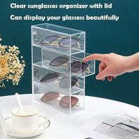 Boîte de rangement pour lunettes de soleil, organisateur de lunettes en acrylique, tiroir de rangement pour maquillage, plateaux à bijoux