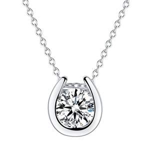 Set de lunette pendentif solitaire moissanite coupe ronde - Product Image 6