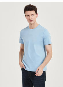 Camiseta de algodón de gama alta 120s con tratamiento de amoníaco líquido transpirable Comfort Fit para hombre - Product Image 4