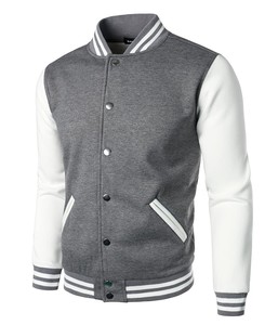 Chaqueta Universitaria de Béisbol de Forro Polar Personalizada OEM para Hombre, Chaqueta Bomber Lisa con Letras y Logotipo Frontal, Ropa de Calle - Product Image 1