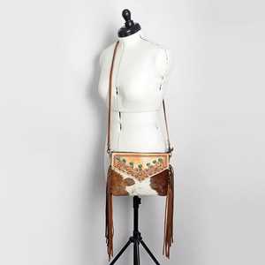 Trendy Design Handmade Floral Hand <b>Tooled</b> <b>Bag</b> Bohemian Western Leather Saddle Blanket <b>Tote</b> <b>Bag</b> Manufacturer Ready to Stock - Product Image 2