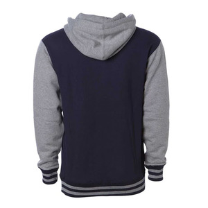 Chaqueta Universitaria para Hombre, Sudadera con Capucha, 100% Algodón, Invierno, con Cuentas, Estilo Universitario Moderno, Corte Regular, Bordada, Lisa, Teñida - Product Image 2