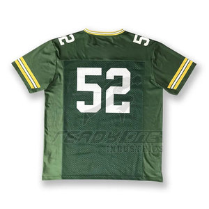 Maillot d'entraînement de football américain à manches courtes, respirant, en maille 100% polyester, coupe ample, personnalisable, imprimé par transfert thermique, pour hommes - Product Image 2