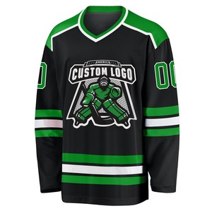 Camiseta de Hockey sobre Hielo Personalizada con Transferencia Térmica, 100% Poliéster, Secado Rápido, Antibacteriana, OEM, Ropa Deportiva al por Mayor - Product Image 1