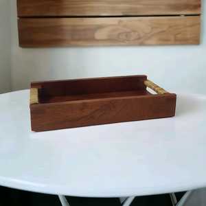 Ensemble de plateaux de service rectangulaires en bois de manguier brun naturel fabriqués à la main Décor de fête de mariage de Noël écologique pour assiettes à vaisselle - Product Image 4