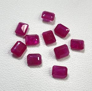 High Quality Natural Heated Mozambique <b>Ruby</b> 5x4mm Calibrated Octagon Cut Reddish Pink Color Loose Gemstone for Making <b>Bracelet</b> - Product Image 2