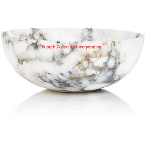 Vintage <b>White</b> Marble Fruit <b>Bowl</b> Natural Stone Decorative <b>Serving</b> <b>Bowl</b> For Countertop & Dining Table Luxury Home Decor - Product Image 6