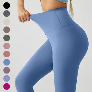 Vêtements de sport taille haute pour femmes entraînement actif Yoga motif solide fermeture de taille élastique Fitness vêtements actifs Leggings de Yoga de gymnastique - Product Image 6