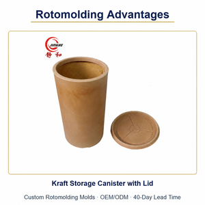 Moule de rotomoulage personnalisé OEM ODM, boîte de rangement cylindrique en kraft avec couvercle, moulage par rotation, décoration intérieure, directement de l'usine - Product Image 2