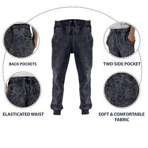 Pantalones holgados personalizados Unisex, pantalones de chándal de pierna ancha, lavado ácido de algodón, desteñido al sol, diamantes de imitación, rectos, acampanados, alto peso pesado - Product Image 5