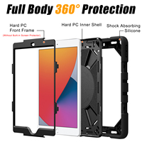 Étui robuste antichute pour tablette iPad 7e, 8e et 9e génération 10,2 pouces, coque de protection blindée avec dragonne rotative et support intégré