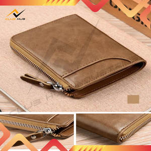 Cartera de Cuero Resistente con Bloqueo RFID para Hombre, Tarjetero, Monedero con Cremallera, Impermeable, Color y Logotipo Personalizables con Degradado - Product Image 2