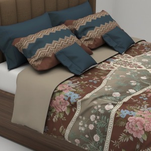 Drap de lit plié en coton 100% King Size avec 2 taies d'oreiller, design uni, doux et confortable, tissu 600TC - Product Image 4