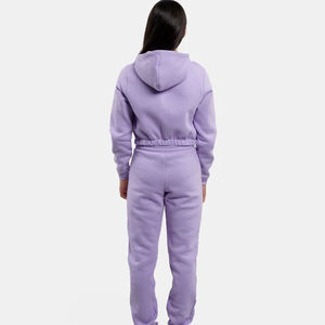 Survêtements femme haut court à capuche et pantalon femmes sweat short ensemble velours survêtements pour femmes 2 pièces ensemble broderie pour les filles - Product Image 5