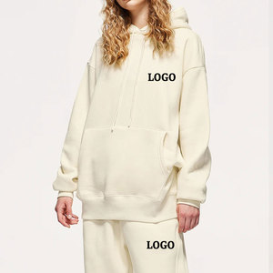 Más tamaño Casual Wear moda 2 piezas mujeres chándal conjunto 100% algodón personalizado Logo chándal para mujer - Product Image 5