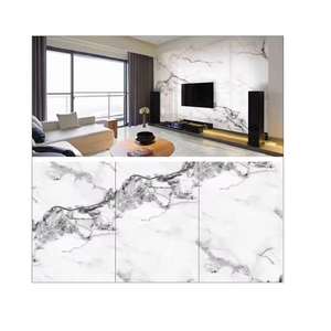 แผ่นผนังตกแต่งภายในลายหินอ่อนแบบกำหนดเอง แผ่นตกแต่งลายหินอ่อนเทียมเคลือบยูวี แผ่นพีวีซีลายหินอ่อน - Product Image 3