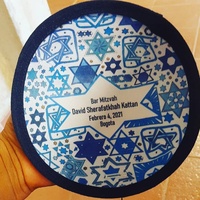 Kippa en lin bleu marine personnalisée avec monogramme et doublure imprimée Étoile de David, casquette Judaica pour Bar Mitzvah, cadeau pour invités