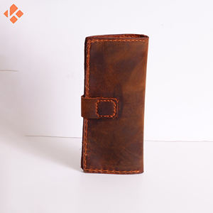 Premium Quality Customized Men's <b>Wallet</b> Genuine Sheepskin Leather with Open Closure Long Length Polyester Lining - Product Image 2