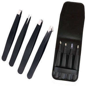 Mini pinzas para cejas de acero inoxidable de colores personalizados con punta inclinada para desplumar el vello facial y del bebé - Product Image 1