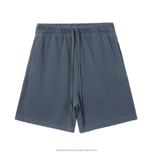 Short de sport en laine à séchage rapide respirant écologique pour femme Short d'entraînement vintage lavé en détresse avec motif solide - Product Image 3