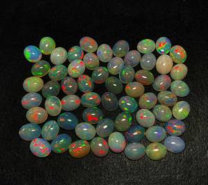 Haute qualité 5 pièces 9*11MM 10CT ovale Cabochon naturel éthiopien opale et améthyste IGI certifié lâche poire pierres précieuses Lot pour bijoux - Product Image 1