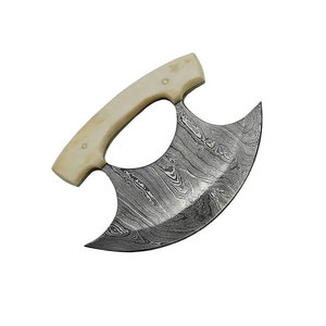 Venta al por mayor pedidos a granel personalizados OEM ODM servicio Industrial profesional hecho a mano hoja de acero inoxidable hacha para Pizza Funda de cuero - Product Image 2