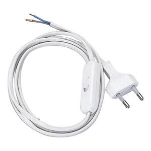 Câble électrique blanc PP0372 pour abat-jour avec interrupteur H03VVH2-F 2x0,75 mm² (1,5 m) Câbles d'alimentation - Product Image 1