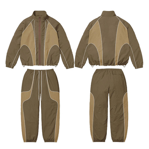 New Custom Logo <b>Zip</b> <b>up</b> <b>Jacket</b> and Pants Track Set Polyester Nylon Windbreaker Sports Tracksuit Set for Men - Product Image 5