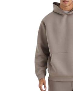 Ensemble survêtement pour homme en molleton marron mocha, sweat à capuche et pantalon de jogging slim, décontracté d'hiver, sweat à capuche, pantalon, streetwear pour homme - Product Image 2