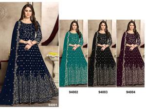 Dernière conception Belle style moderne Nouvelle arrivée Fox Georgette Salwar Suit & Dupatta Avec Fil & Zari Brodé Point Travail - Product Image 6