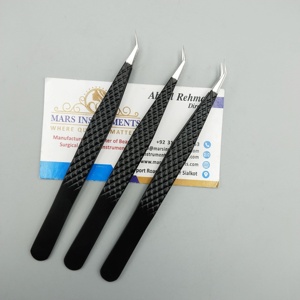 Boot 90 Degree Black Matte Tweezers for Eyelash Extension Fiber Tip - Product Image 6
