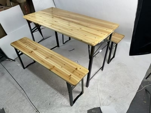 Tavolo e Sedie Pieghevoli in Legno Moderni e Minimalisti per Esterni, <span class=keywords><strong>Portatili</strong></span> per Barbecue e Chioschi Gastronomici - Product Image 4