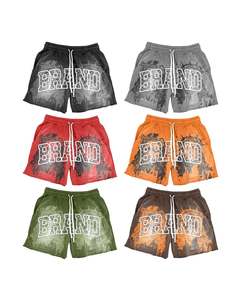 Ropa de calle alta para hombre, pantalones cortos de algodón Vintage, nueva moda, estampado personalizado, pantalla 3D, pantalones cortos transpirables lavados con ácido para invierno - Product Image 1