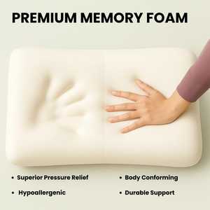 Best 2-Sided Curved Design High Adjustable Ergonomic Cervical Memory Foam <b>Pillow</b> Relaxing Sleep Woven <b>Neck</b> New Trending - Product Image 4