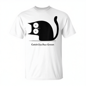 <b>Kids</b> <b>Cat</b> Big Eyes Kitty T-Shirt Toddler Boys Girls White Cotton Casual Wear - Product Image 2