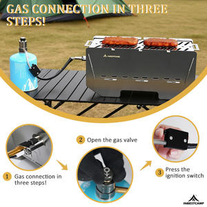 INBESTCAMP Portable Mini BBQ Gril À Gaz Pliable En Acier Inoxydable Gril Extérieur pour Camping & <span class=keywords><strong>Barbecue</strong></span> À <span class=keywords><strong>Charbon</strong></span> De Bois - Product Image 4