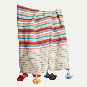 Couverture marocaine faite à la main, authentique artisanat berbère, couverture douce tissée à motifs tribaux, décoration d'intérieur, cadeau - Product Image 1