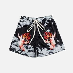 2025 personnalisé hommes basket-ball maille athlétique coupe courte Vintage Design haute rue point broderie élastique respirant tricoté - Product Image 1