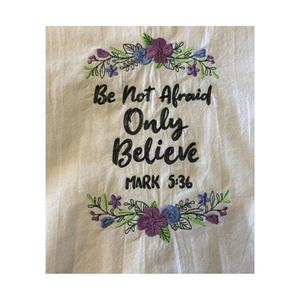 Ensembles de torchons de cuisine élégants N'ayez pas peur, croyez seulement brodé, non pelucheux, propre, absorbant, séchage rapide, doux au toucher, usage domestique - Product Image 1