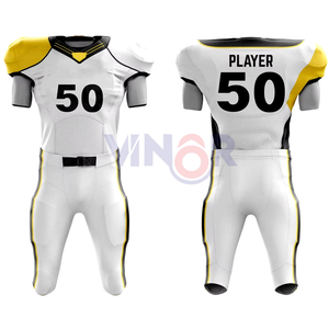 Uniforme de fútbol americano sublimado personalizado de alta calidad, el mejor diseño corto, números de logotipo de equipo, servicio OEM disponible para conjuntos - Product Image 5