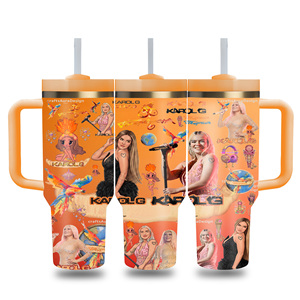 Nouvel arrivage – Faible MOQ – Logo personnalisé – <span class=keywords><strong>Carafe</strong></span> isotherme sous vide 40oz Karol G Designer pour boissons chaudes et froides avec boîte cadeau - Product Image 2